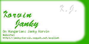 korvin janky business card